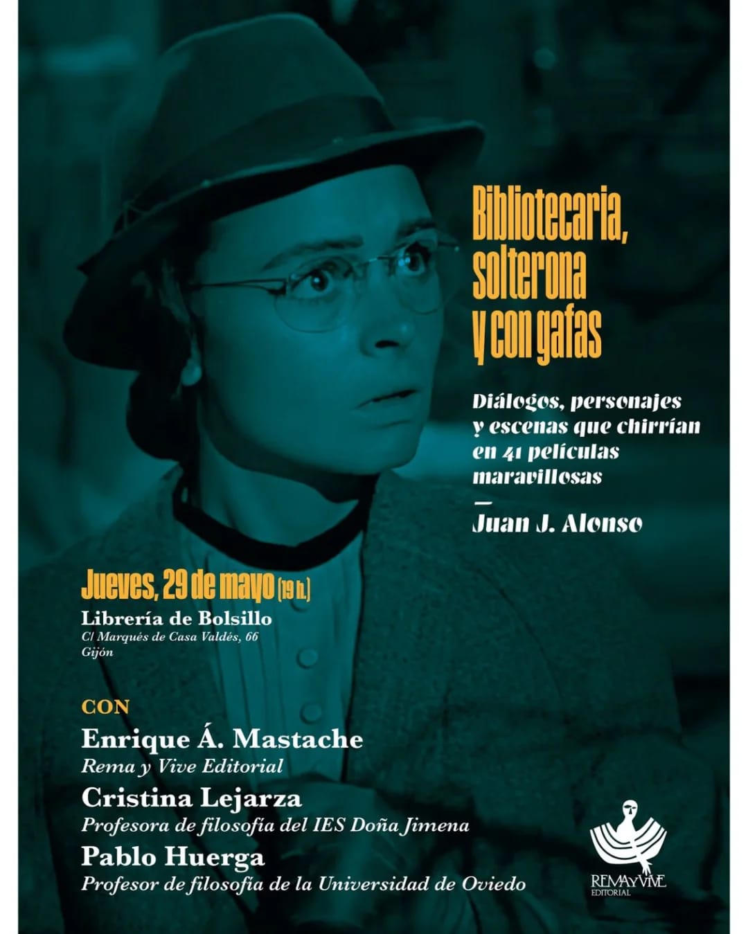 Bibliotecaria, solterona y con gafas