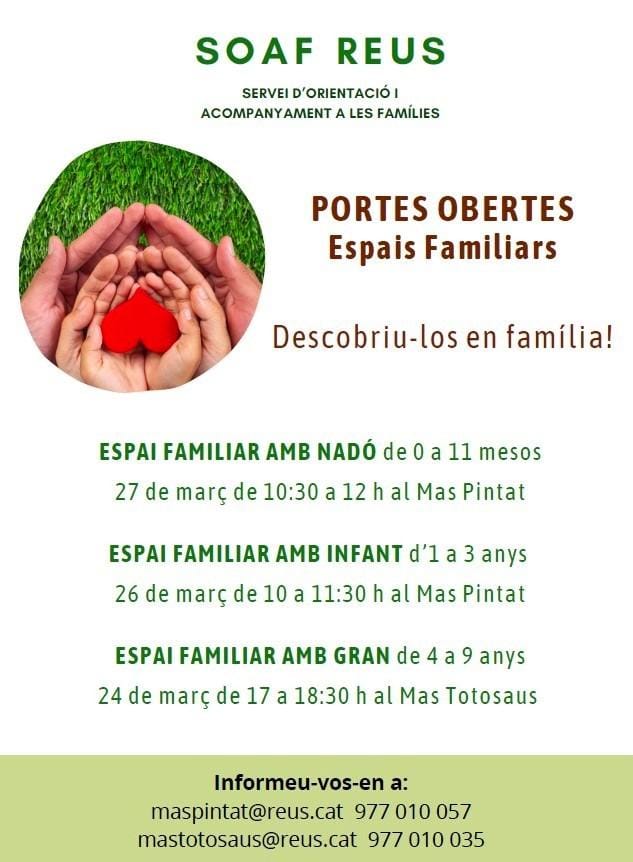 Jornada de puertas abiertas del Espacio familiar con grande, de 4 a 9 años