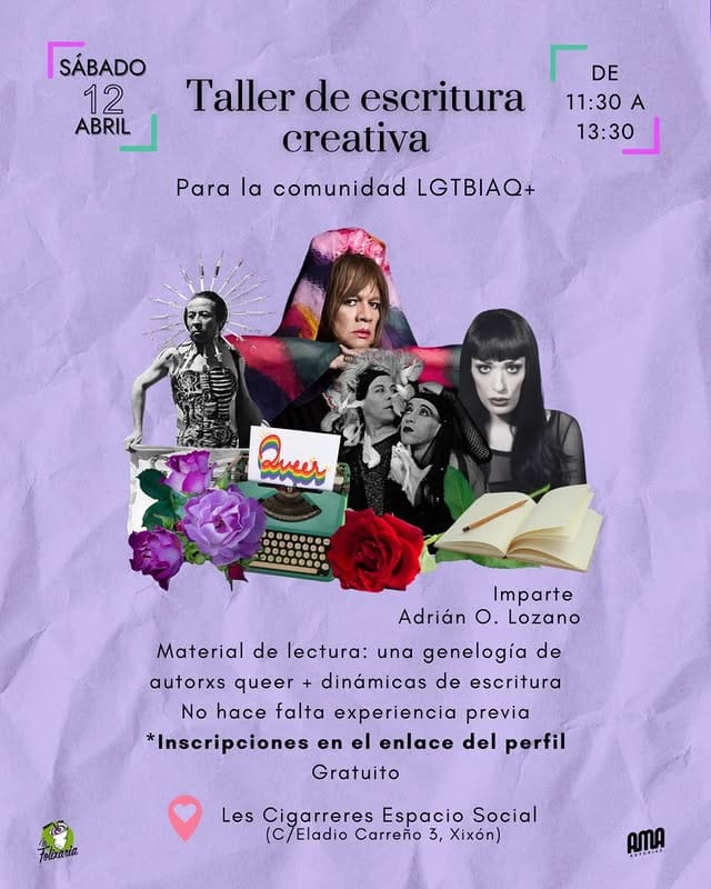 TALLER DE ESCRITURA CREATIVA para la comunidad LGTBIAQ+