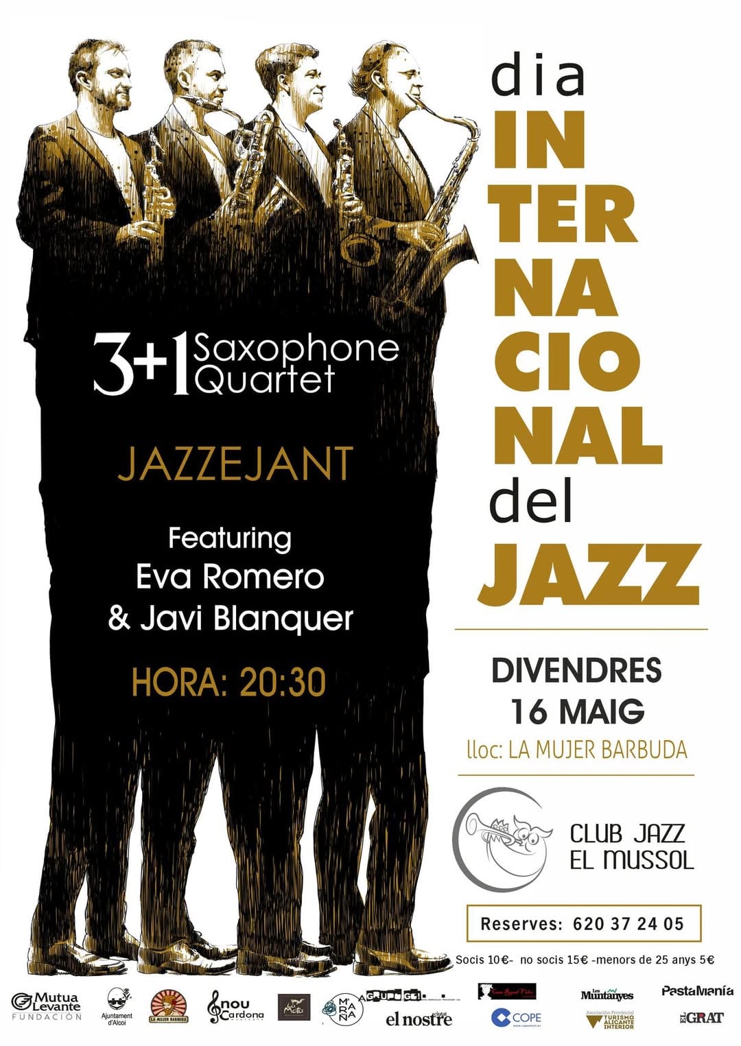 Concierto: «3+1 Saxophone Quartet Jazzejant» Eva Romero & Javi Blanquer