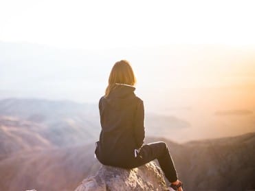 Senderismo con la puesta de sol