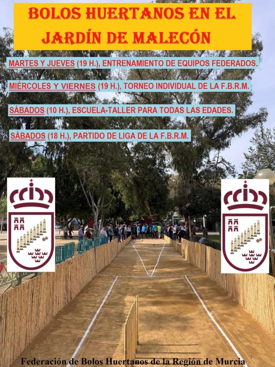 Actividades del juego de bolos en el jardín del Malecón