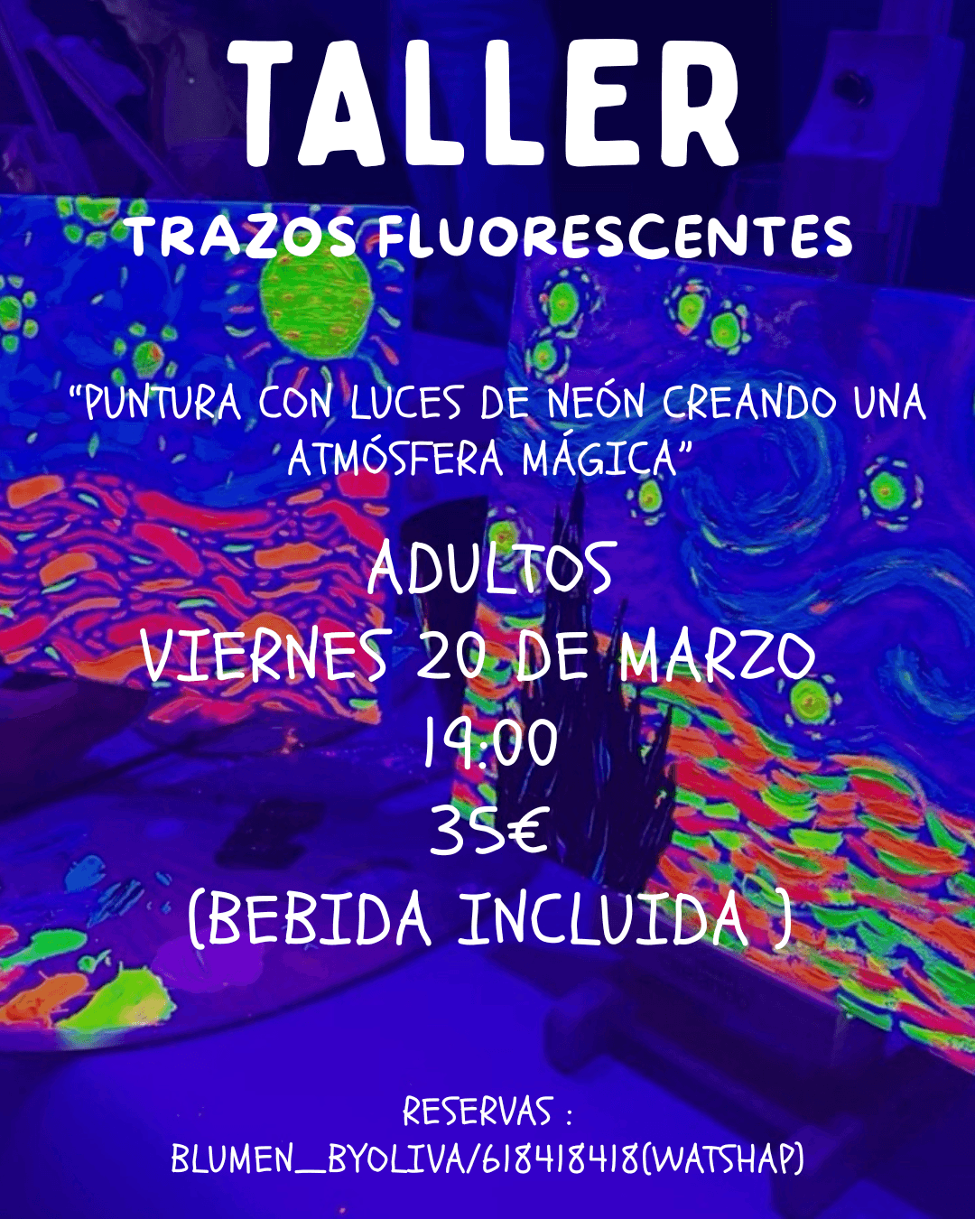 Trazos fluorescentes, taller para adultos