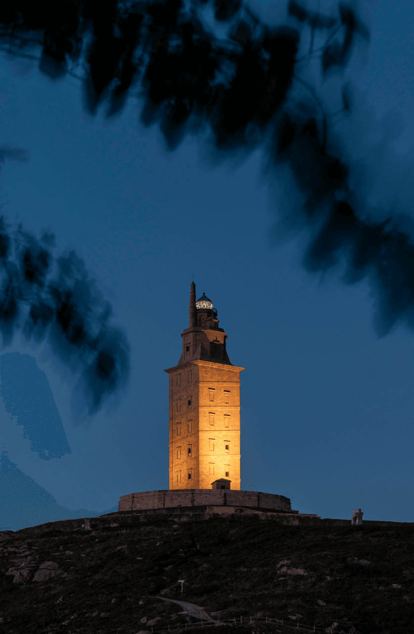 XV Aniversario de la Torre de Hércules: Iluminación Azul y Celebración