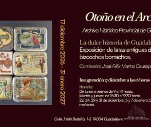 Exposición de latas antiguas de bizcochos borrachos
