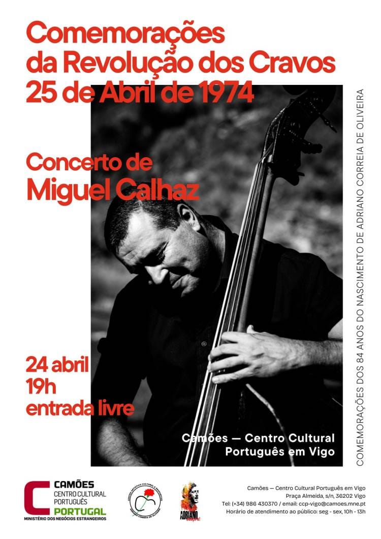 25 de Abril celebrado en Vigo con concierto de Miguel Calhaz