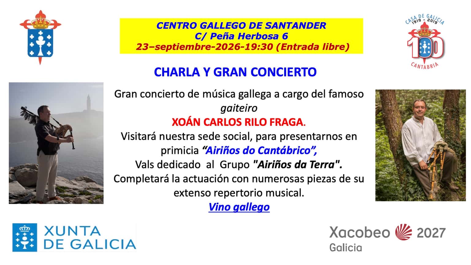 Charla y concierto: Xoán Carlos Rilo Fraga
