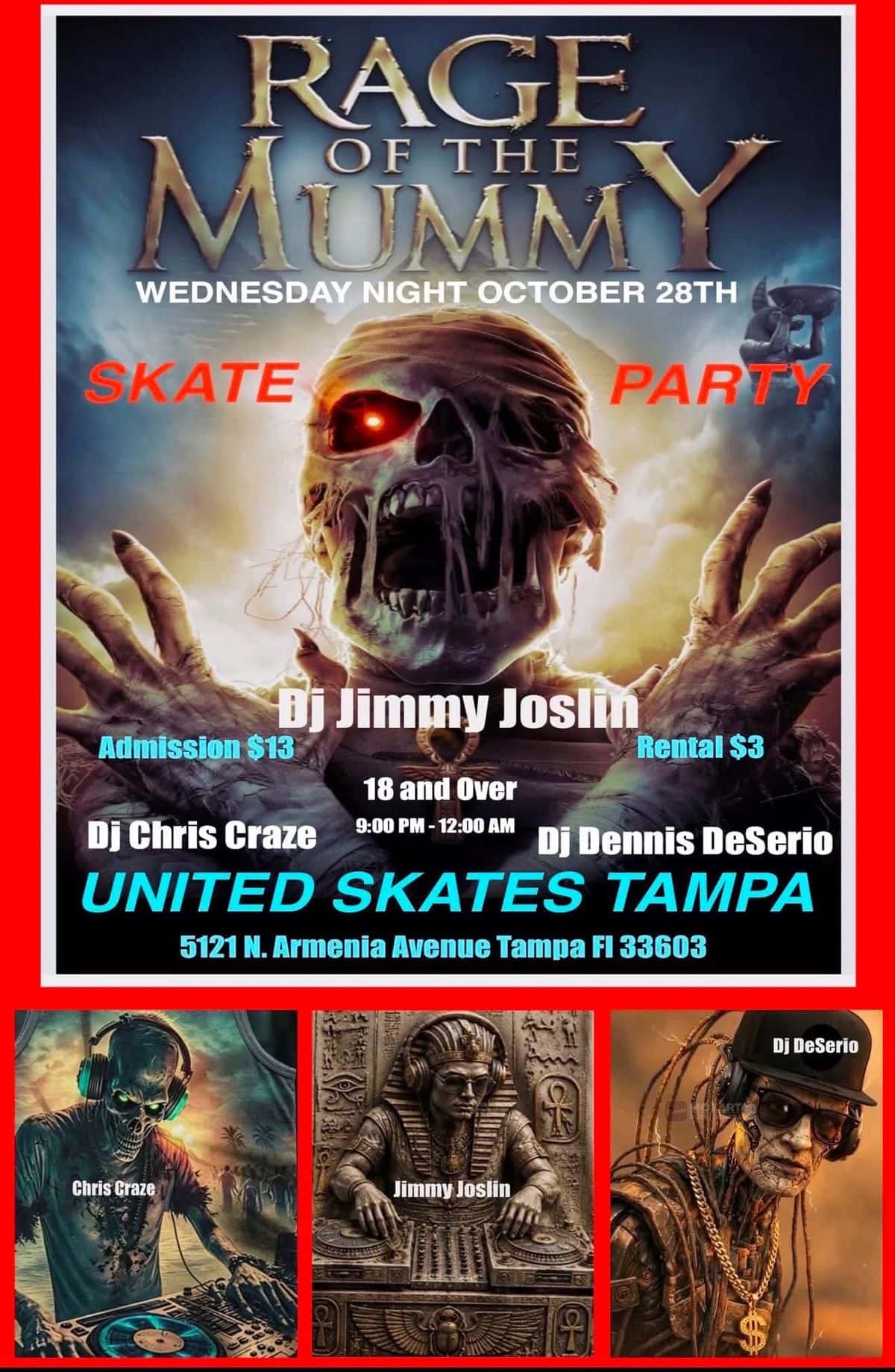 Rage of the Mummy Adult Night Skating Party