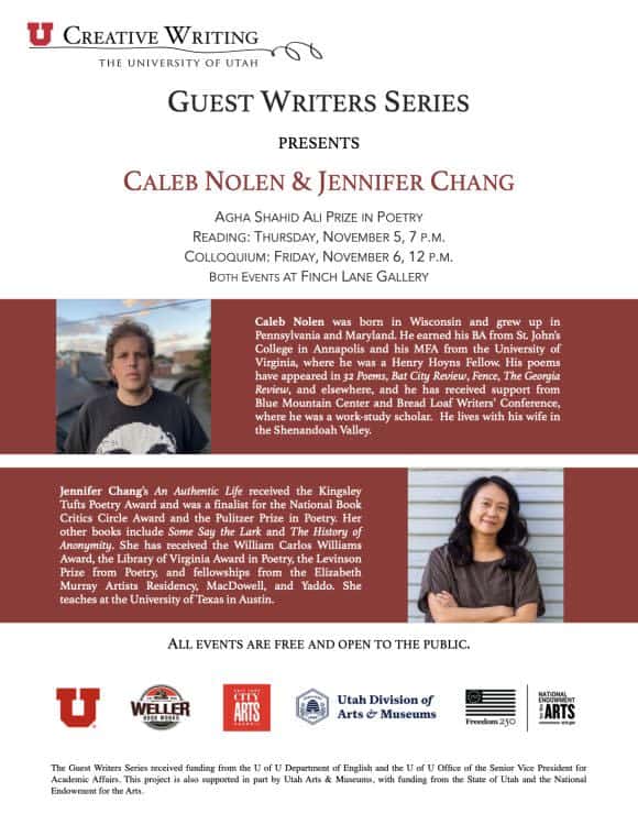 University of Utah's Guest Writers Series Presents the Agha Shahid Ali Prize Reading
