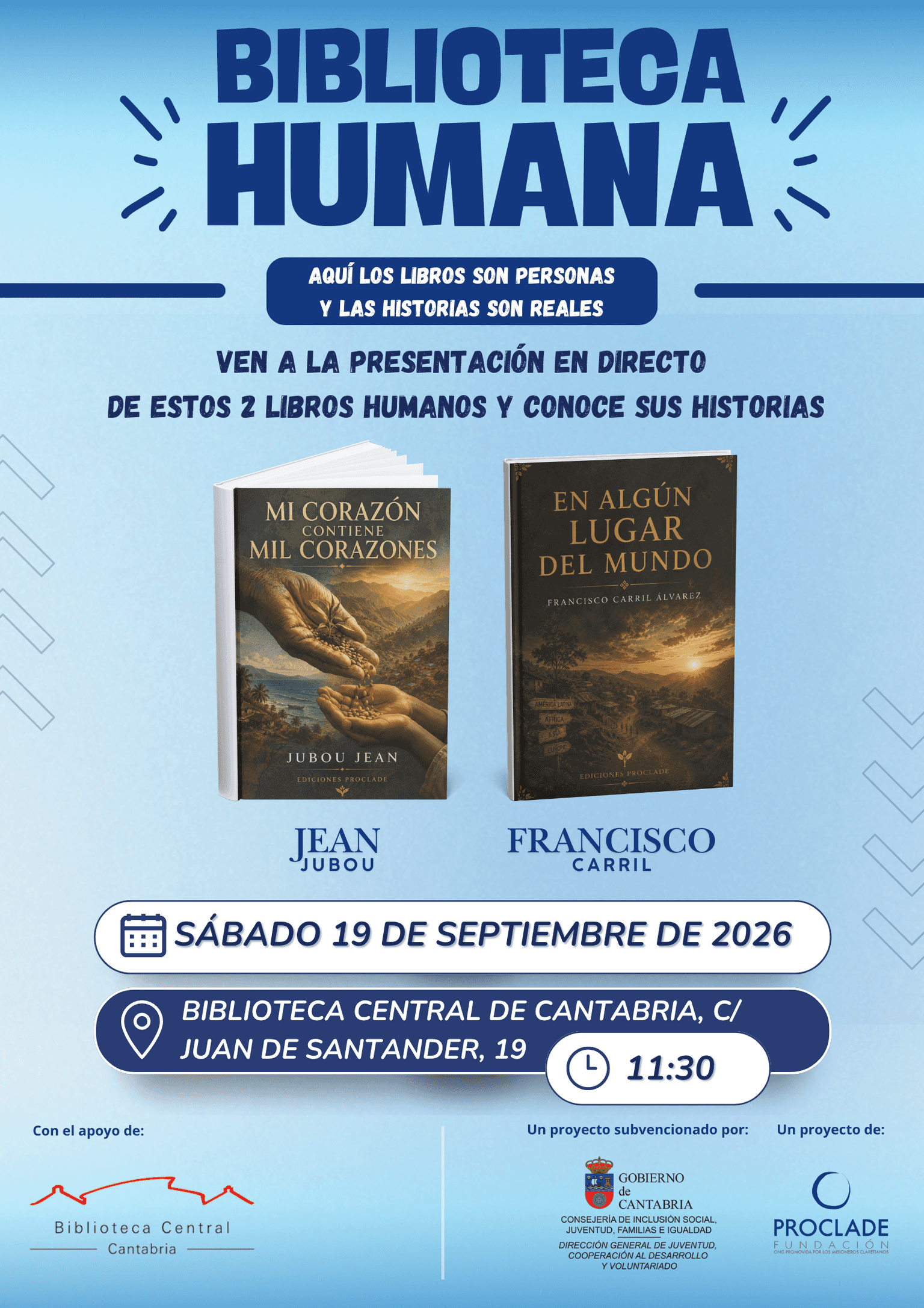 Biblioteca humana: presentación de los libros de Jean Jubou y Francisco Carril