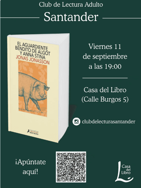 Club de lectura adulto: El aguardiente bendito de Algot y Anna Stina, de Jonas Jonasson