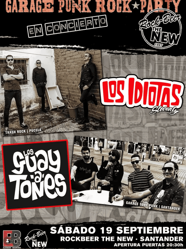 Garage Punk Rock Party con Los Idiotas y los Guay-A-Tones