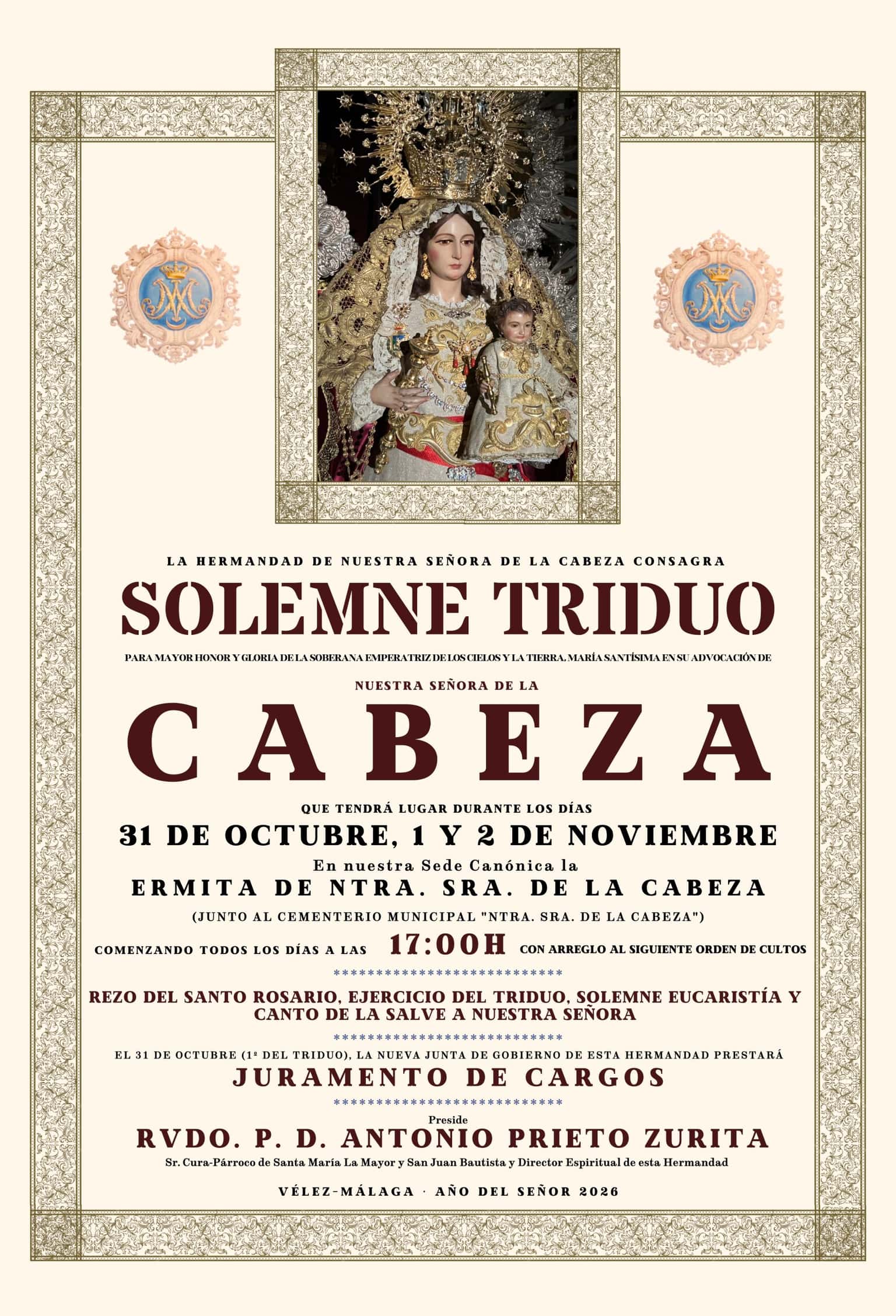Solemne Triduo en honor a Nuestra Señora de la Cabeza