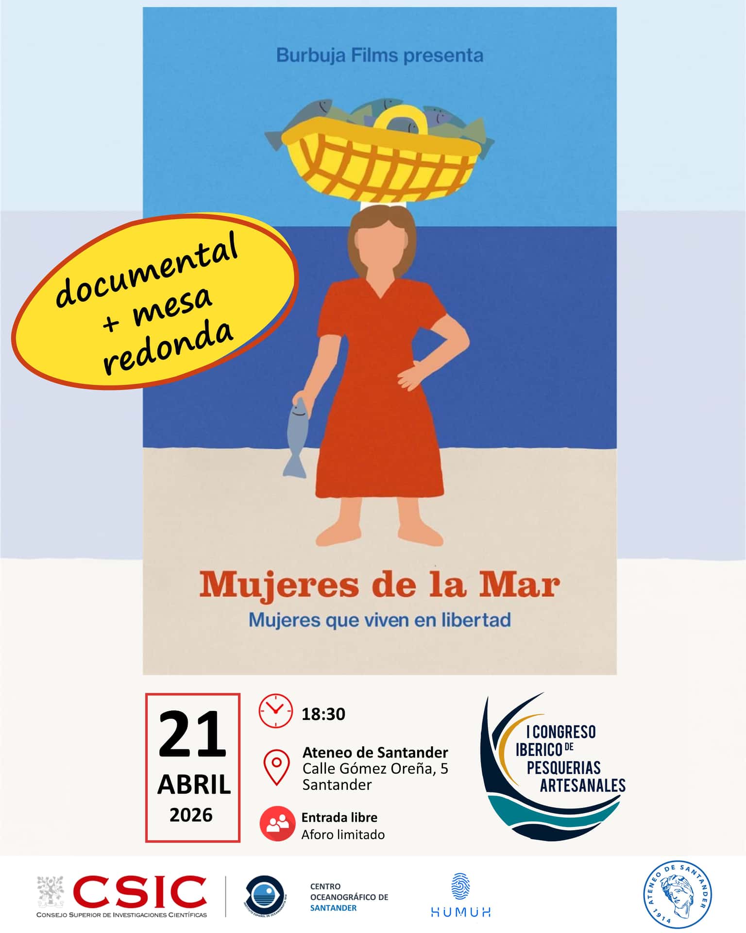 Proyección del documental Mujeres de la Mar y mesa redonda
