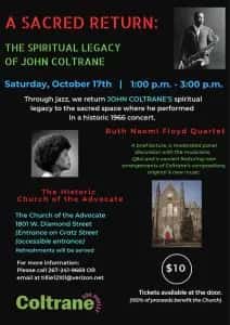 A Sacred Return: The Spiritual Legacy Of John Coltrane featuring the Ruth Naomi Floyd Quartet