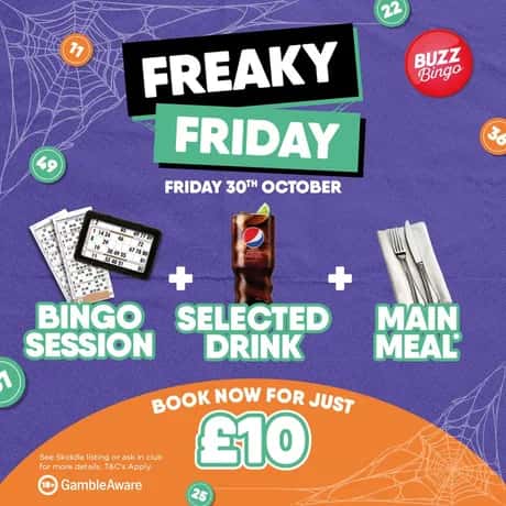 Freaky Friday Bingo 30/10 - Buzz Bingo Edinburgh Meadowbank