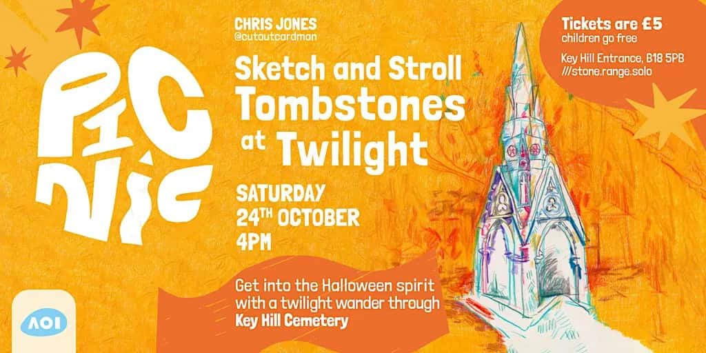 Sketch & Stroll - Tombstones at Twilight / Birmingham illustrator meet-up