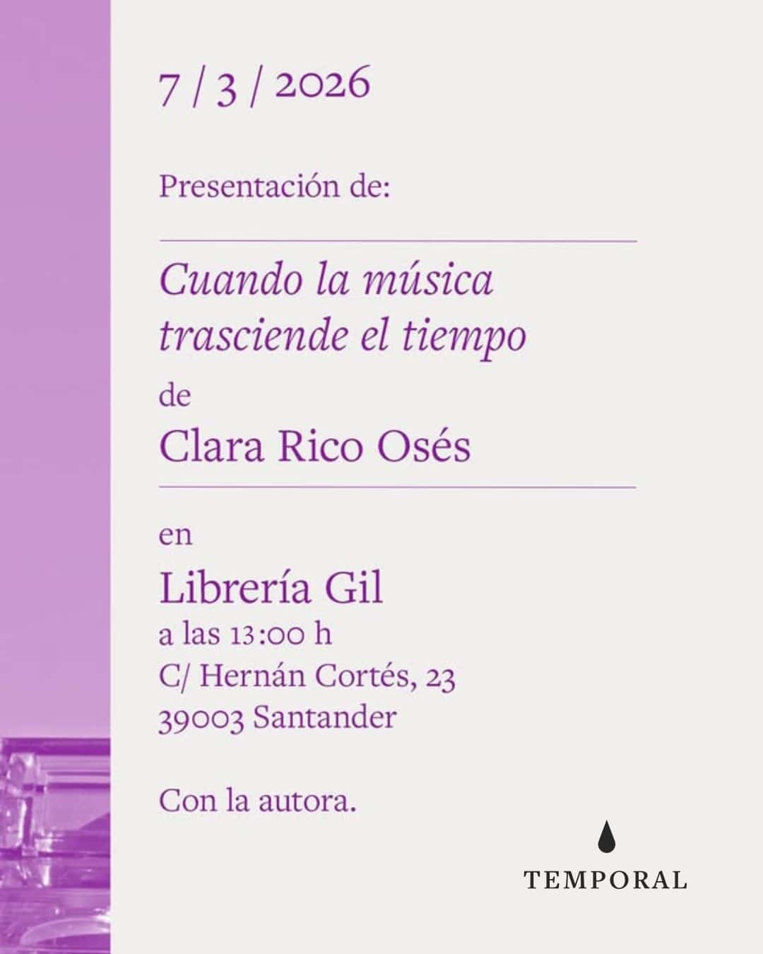Clara Rico presenta el libro 'Cuando la música trasciende el tiempo'