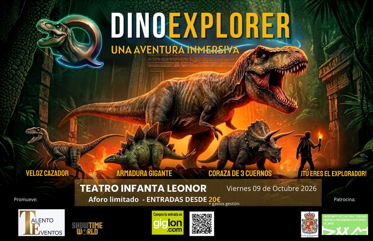 Dinoexplorer estrena sus dinosaurios en el Infanta Leonor