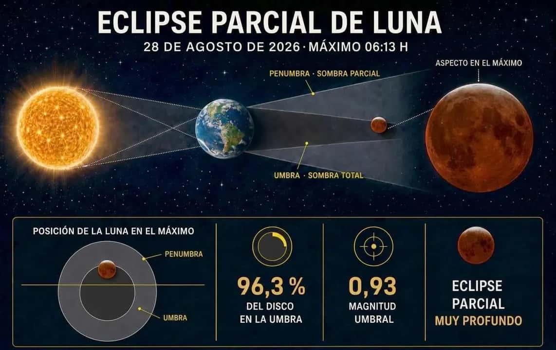 Eclipse parcial de Luna: dónde verlo en León