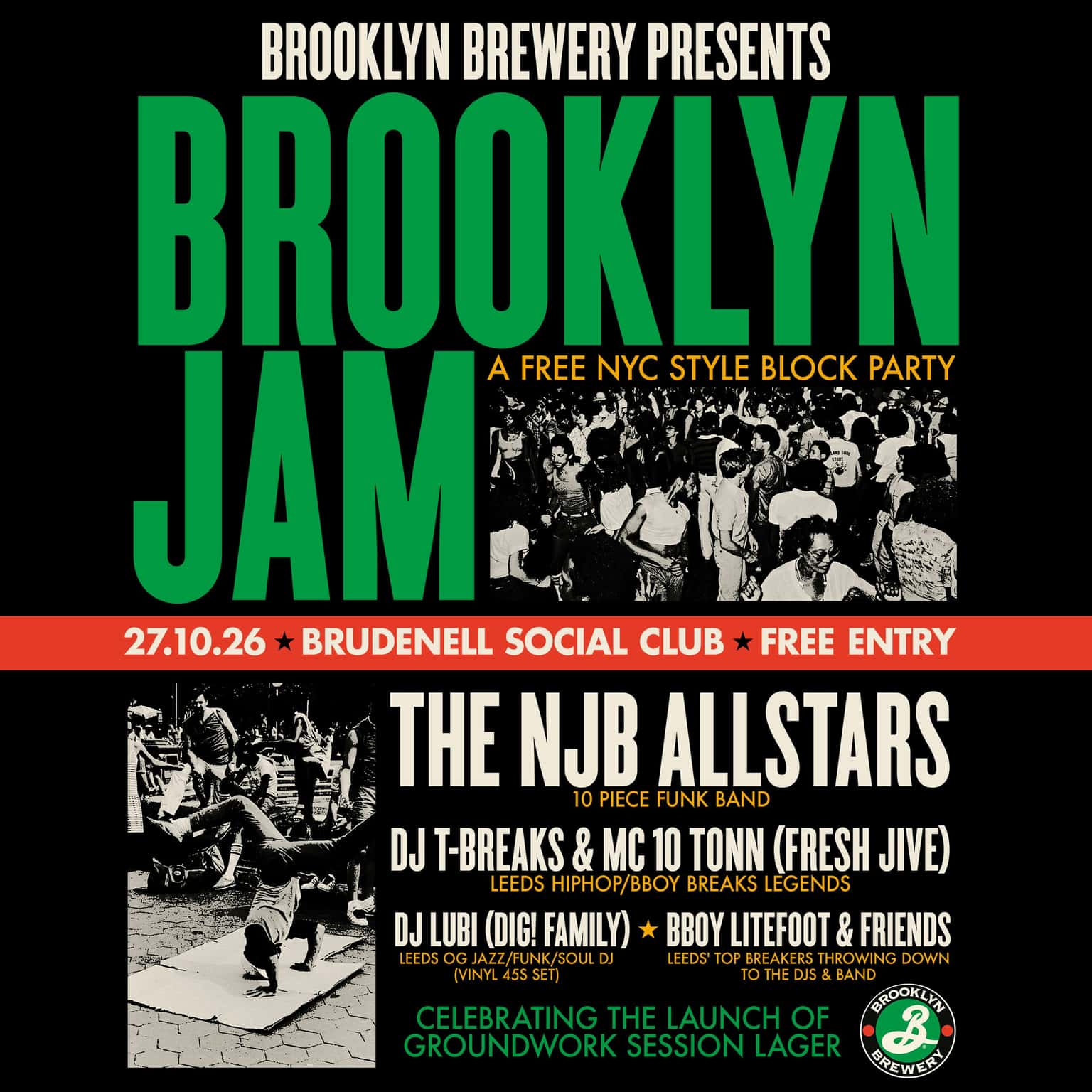 Brooklyn Jam: The NJB Allstars / DJ T-Breaks / MC 10 Tonn / DJ Lubi / Bboy Litefoot