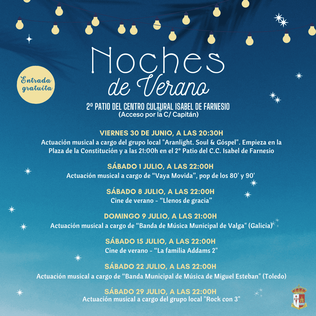 Música en directo en las noches de verano de Aranjuez