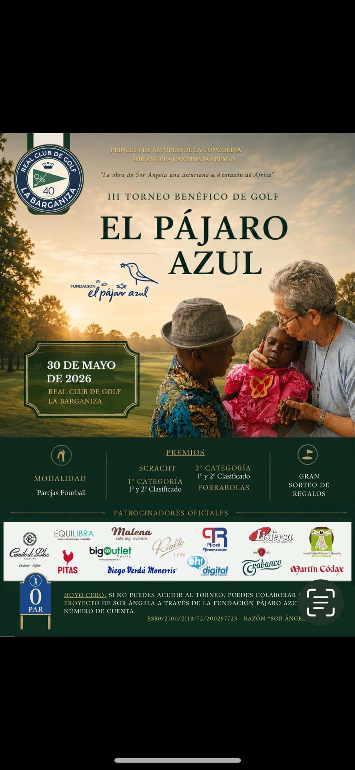 3ª edición del Torneo benéfico de golf El Pájaro Azul