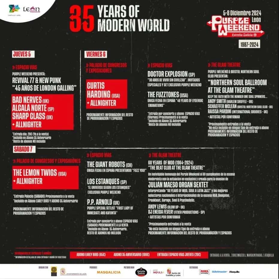 Purple Weekend: el festival mod vuelve a León en diciembre