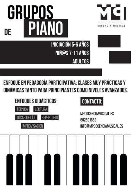 Piano grupal: aprende disfrutando y tocando en equipo