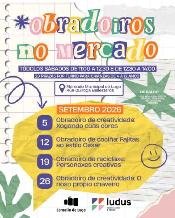 Talleres infantiles gratuitos en el Mercado Municipal