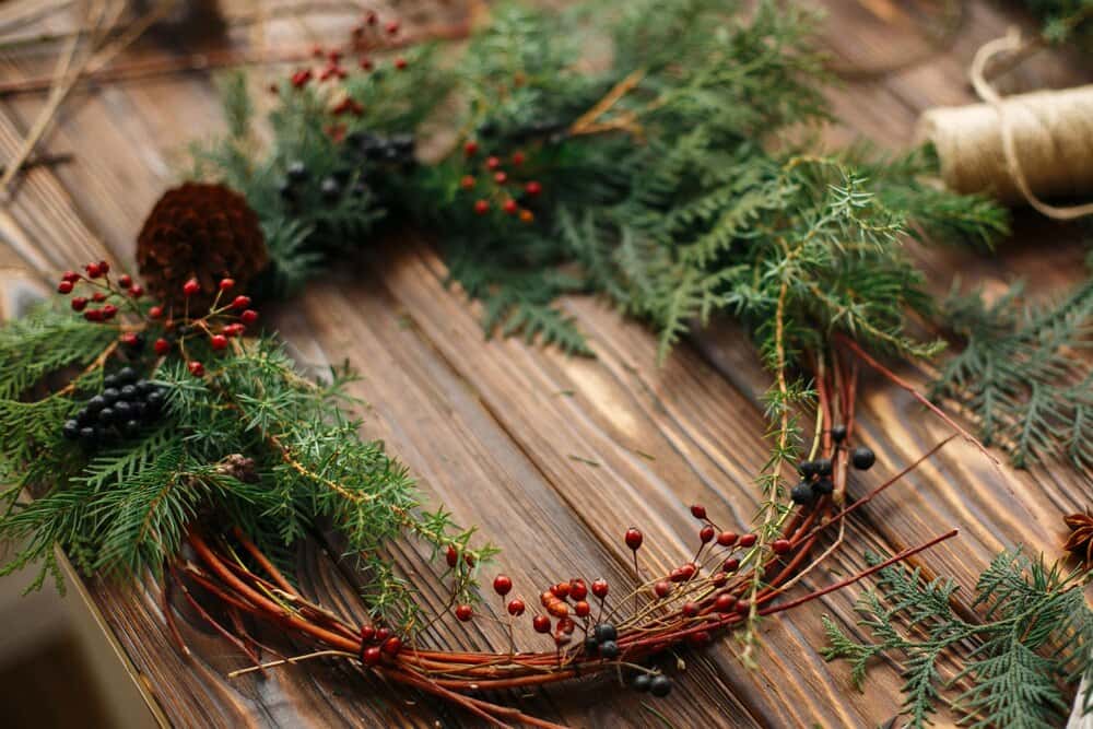 Winter hedgerow wreath making workshop