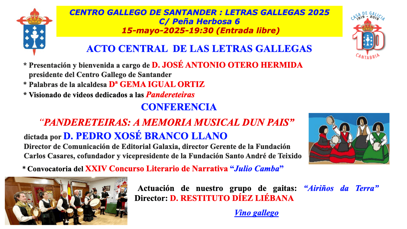 Día de las Letras Gallegas: Conferencia: "Pandereteiras: a memoria musical dun pais"