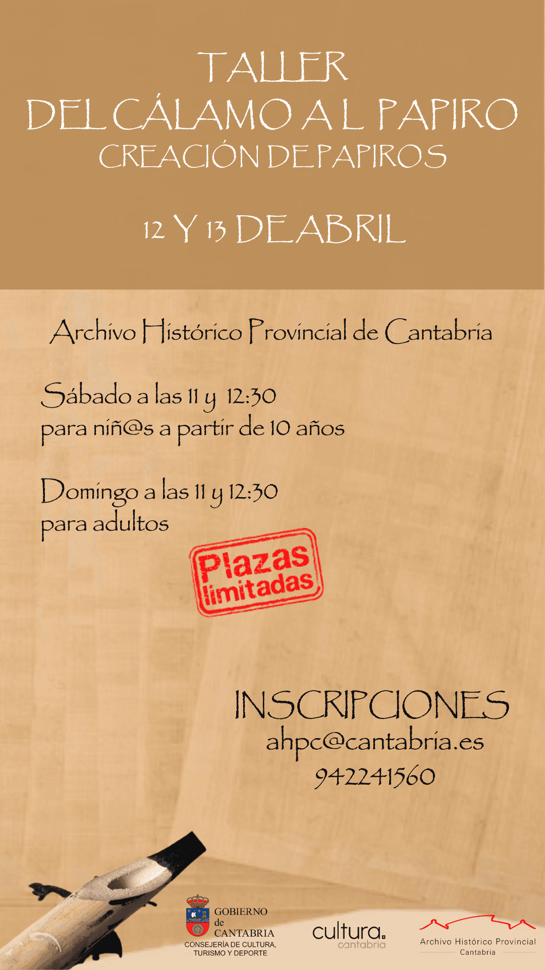 Taller Del cálamo al papiro. Creación de papiros