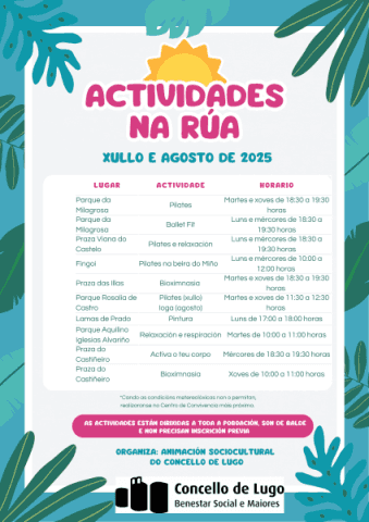Actividades gratuítas de Cohesión Social