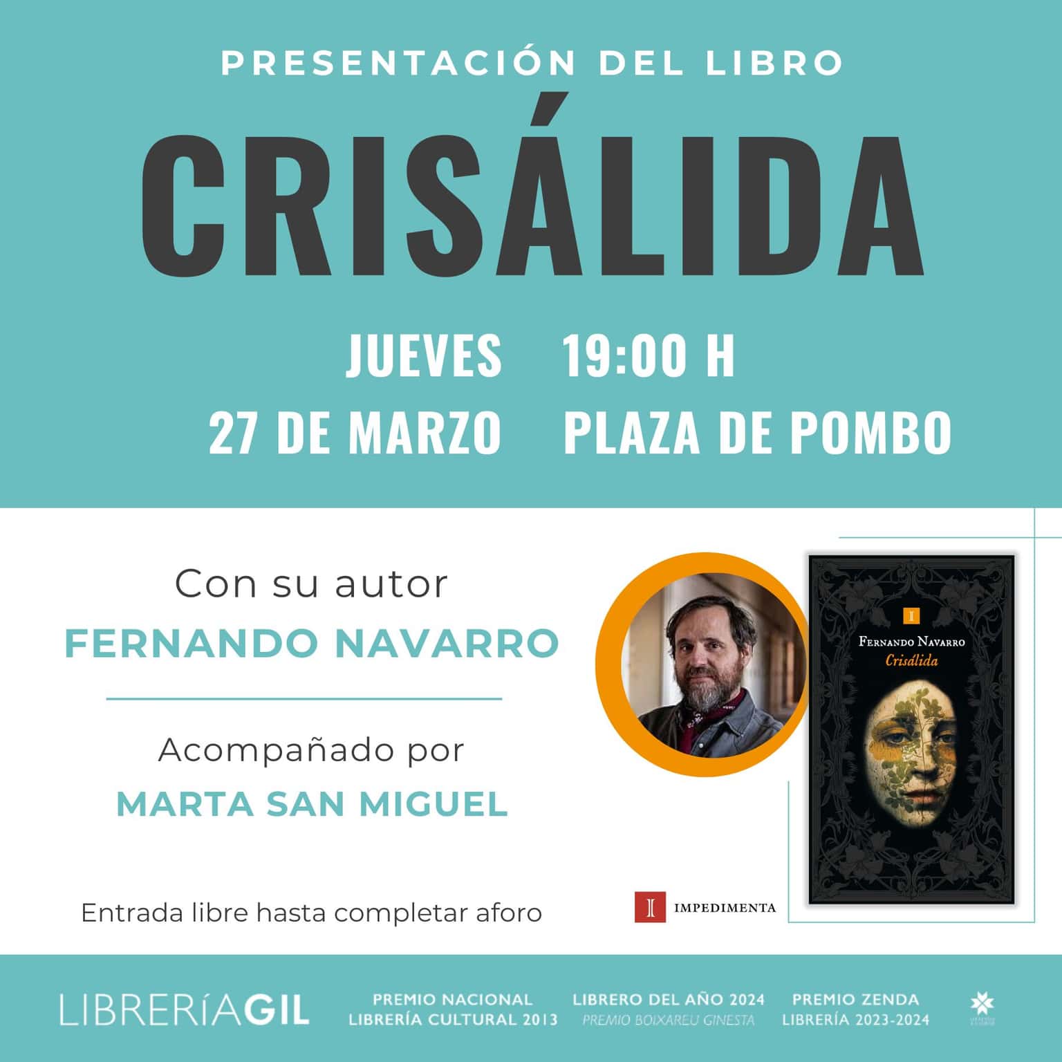 Fernando Navarro presenta su primera novela, Crisálida
