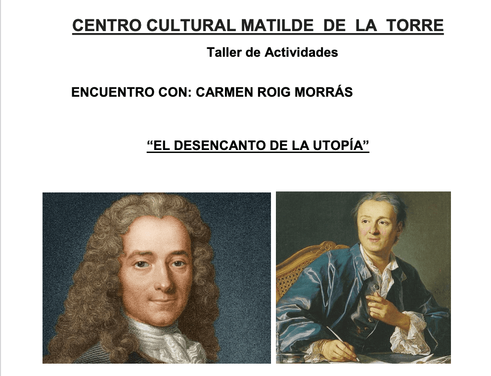 “El desencanto de la utopía”. Encuentro con Carmen Roig