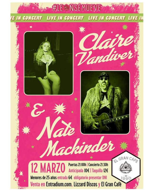 Concierto de Claire Vandiver + Nate Mackinder