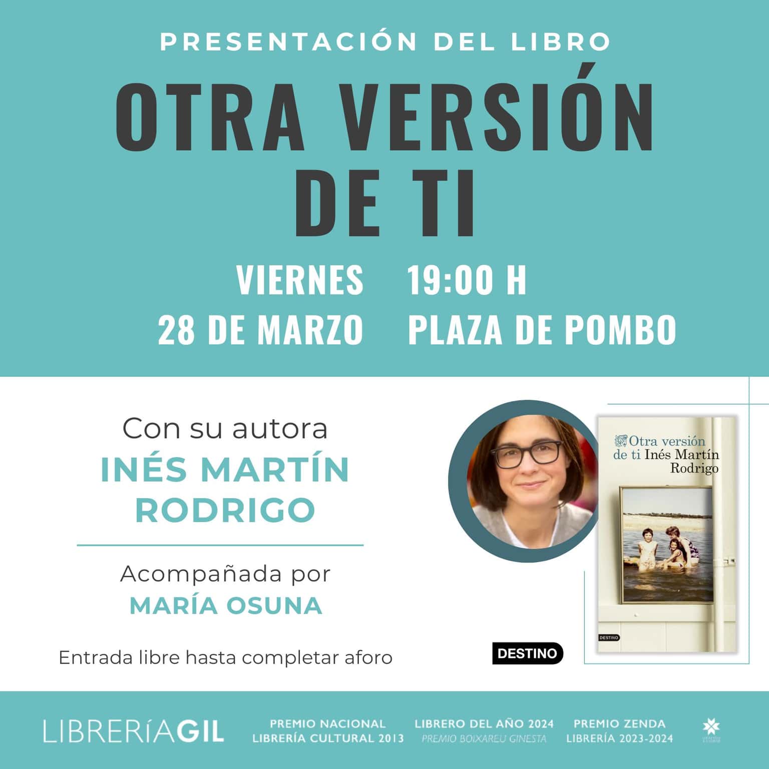 Inés Martín Rodrigo presenta su nueva novela, "Otra versión de ti"