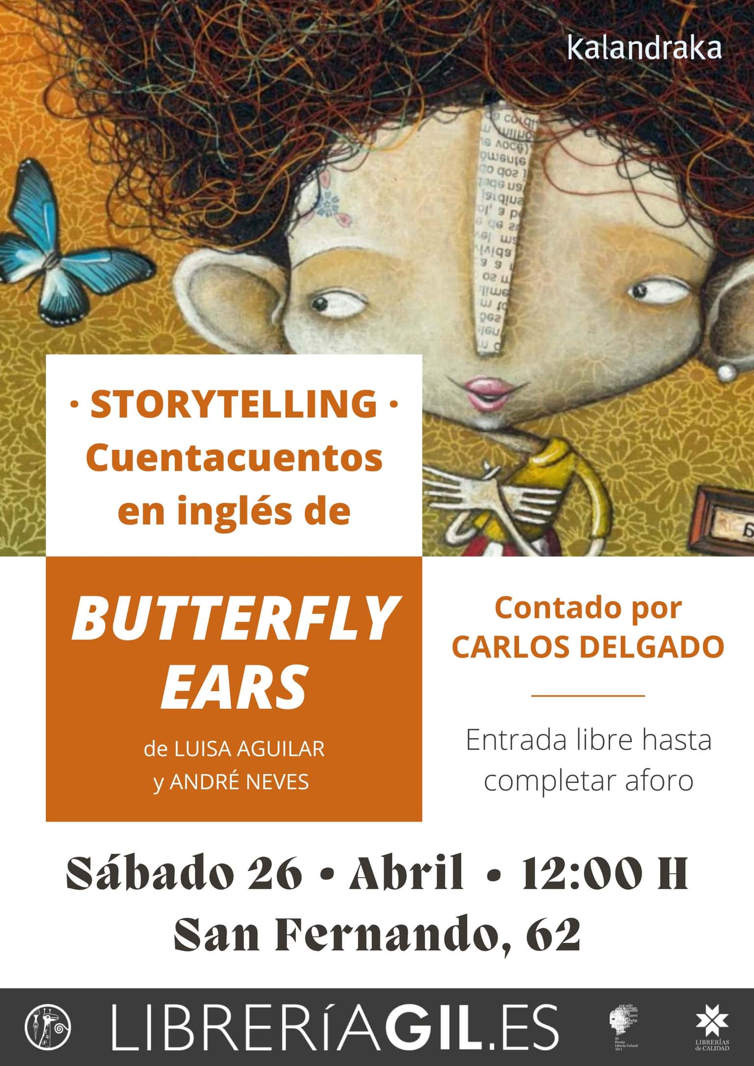 Cuentacuentos en inglés del libro Butterfly ears