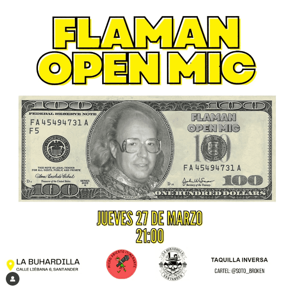 Flaman Open Mic. Club de comedia