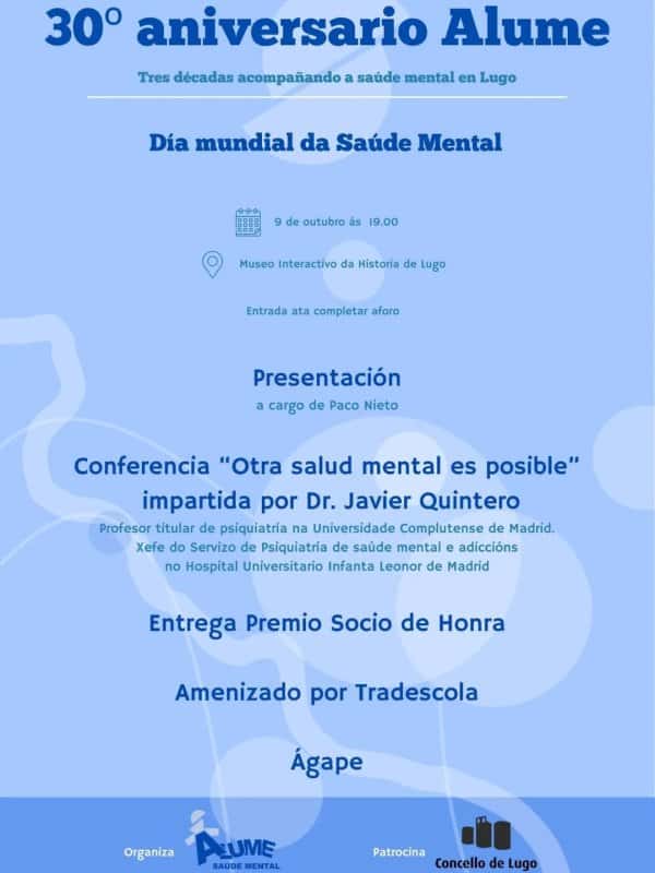 30º Aniversario Alume - Día Mundial da Saúde Mental