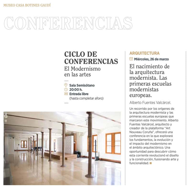 Ciclo de conferencias: El modernismo y las artes