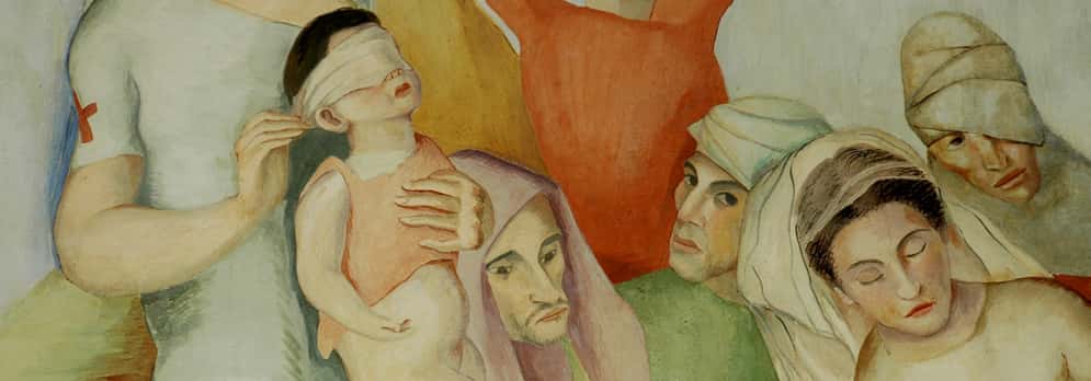 Frescos "Ama la paz y odia la guerra"