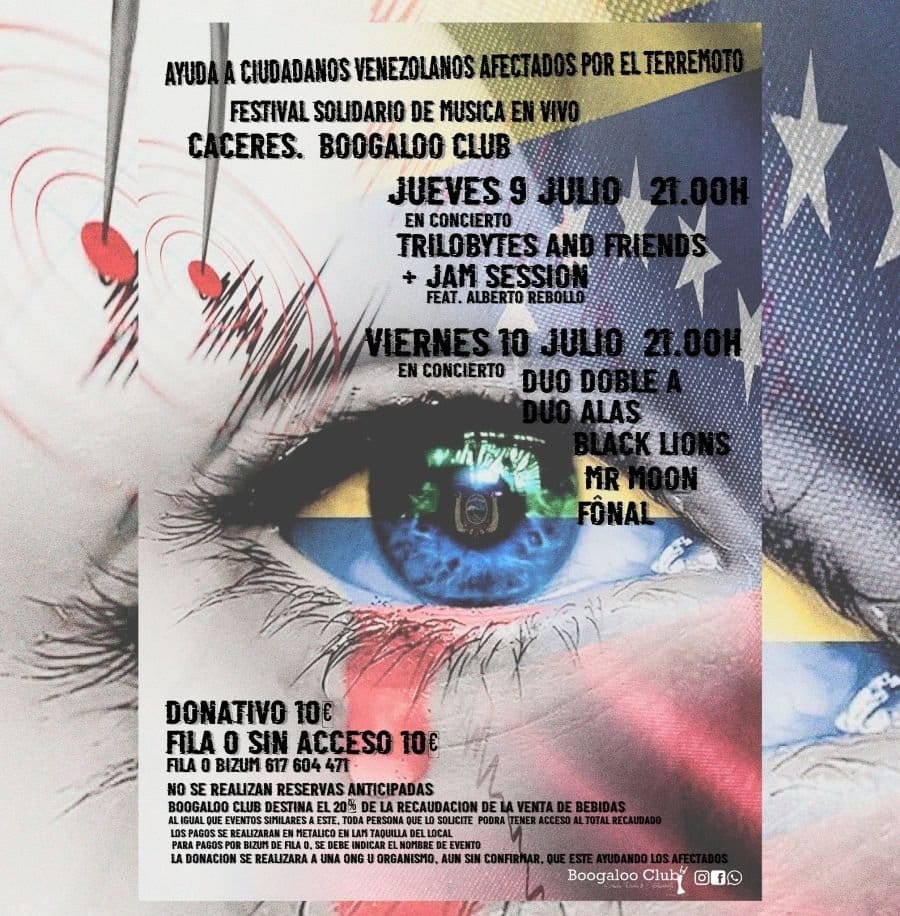 Festival solidario de música en vivo por los afectados del terremoto en Venezuela