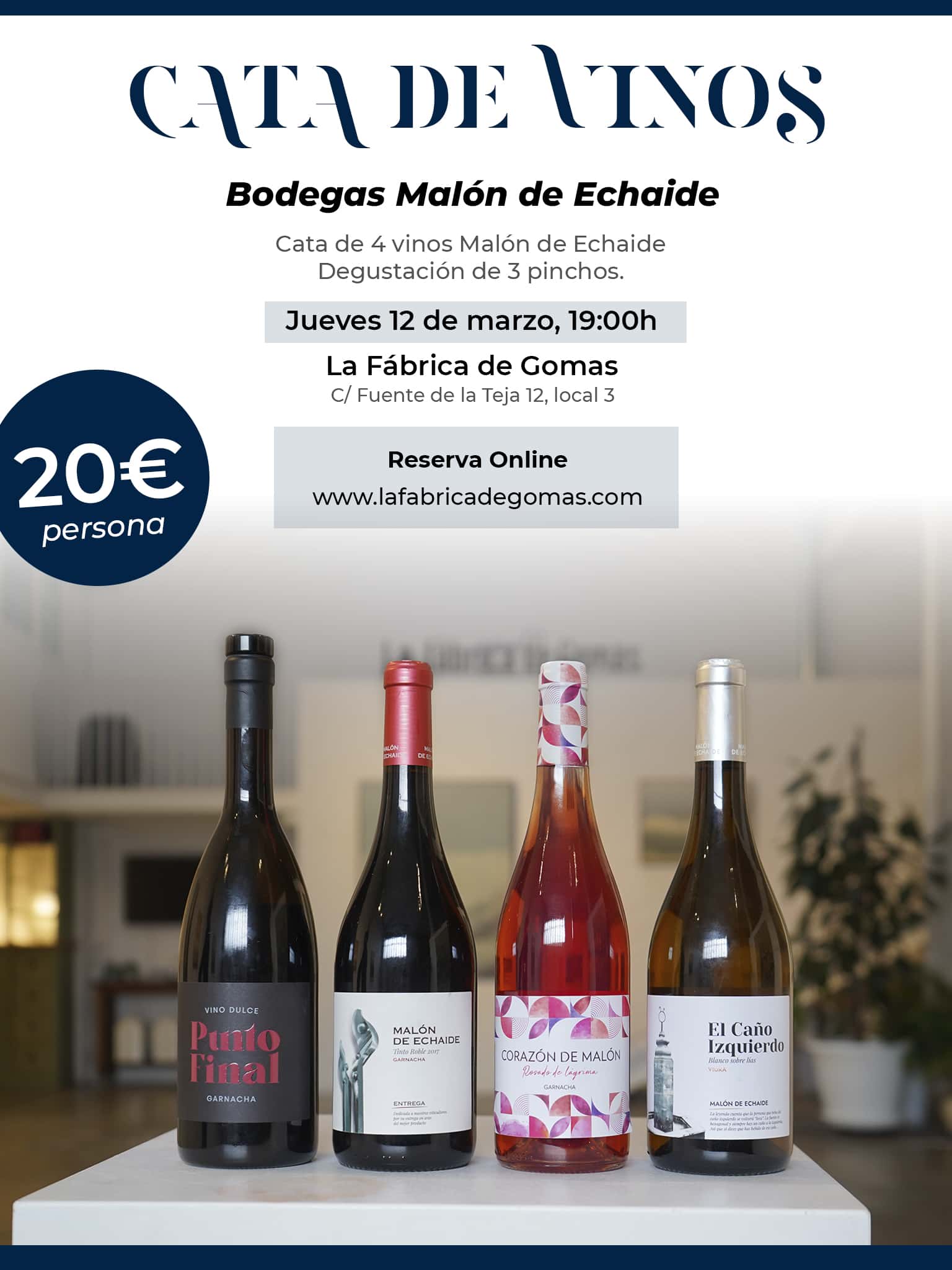 Cata de Vinos en La Fábrica de Gomas