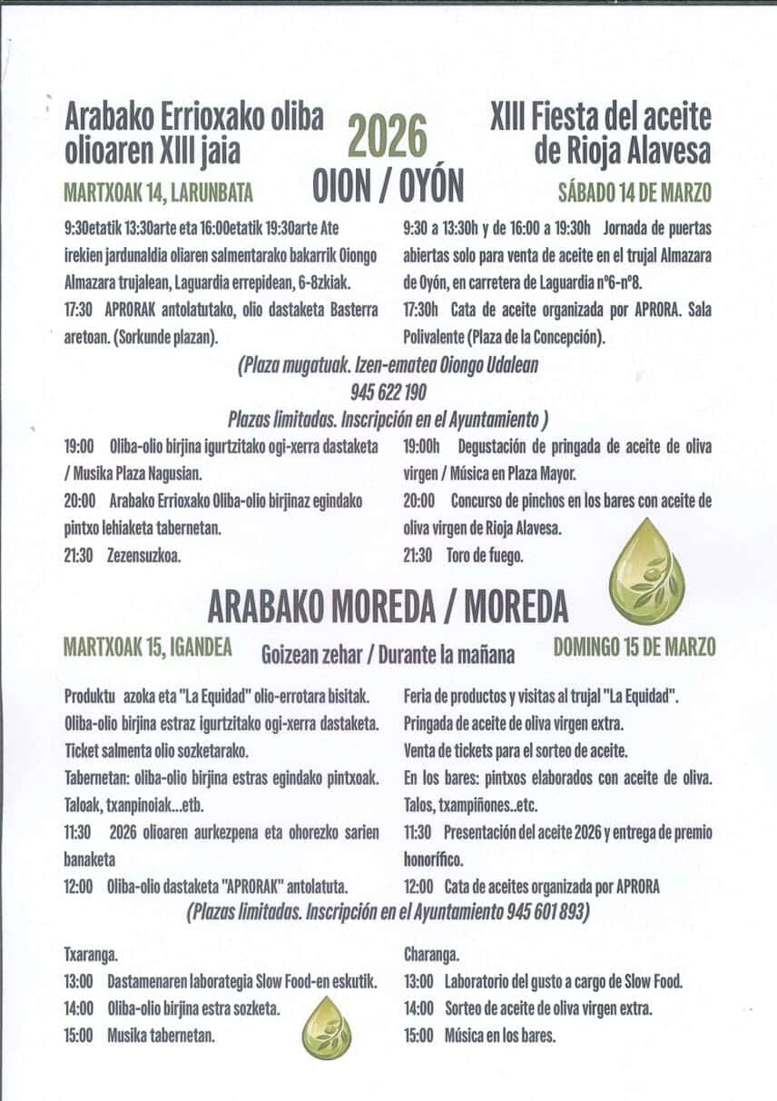 XIII Fiesta del Aceite de Oliva de Rioja Alavesa