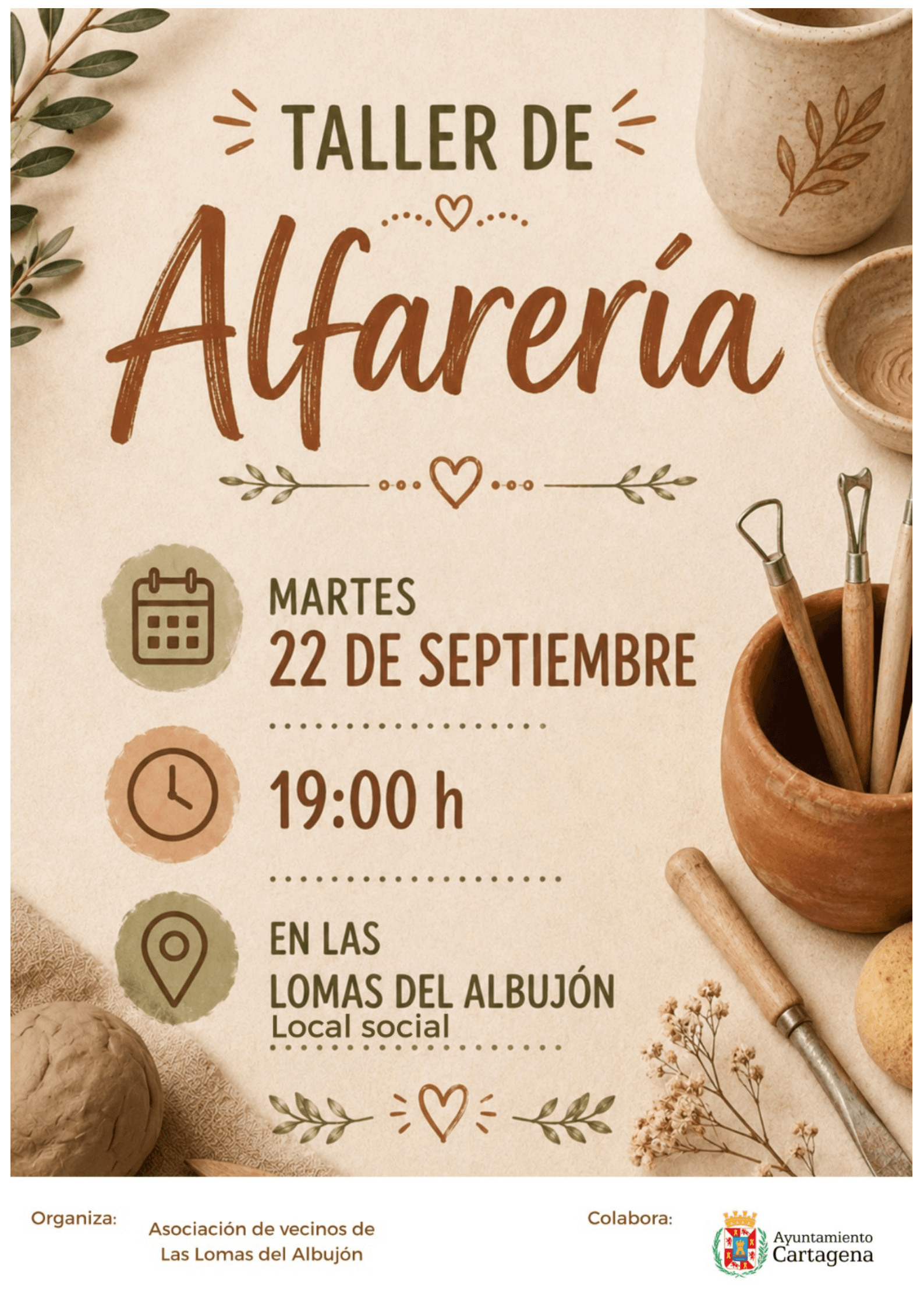 Taller de Alfarería - Cultura Cercana Las Lomas del Albujón