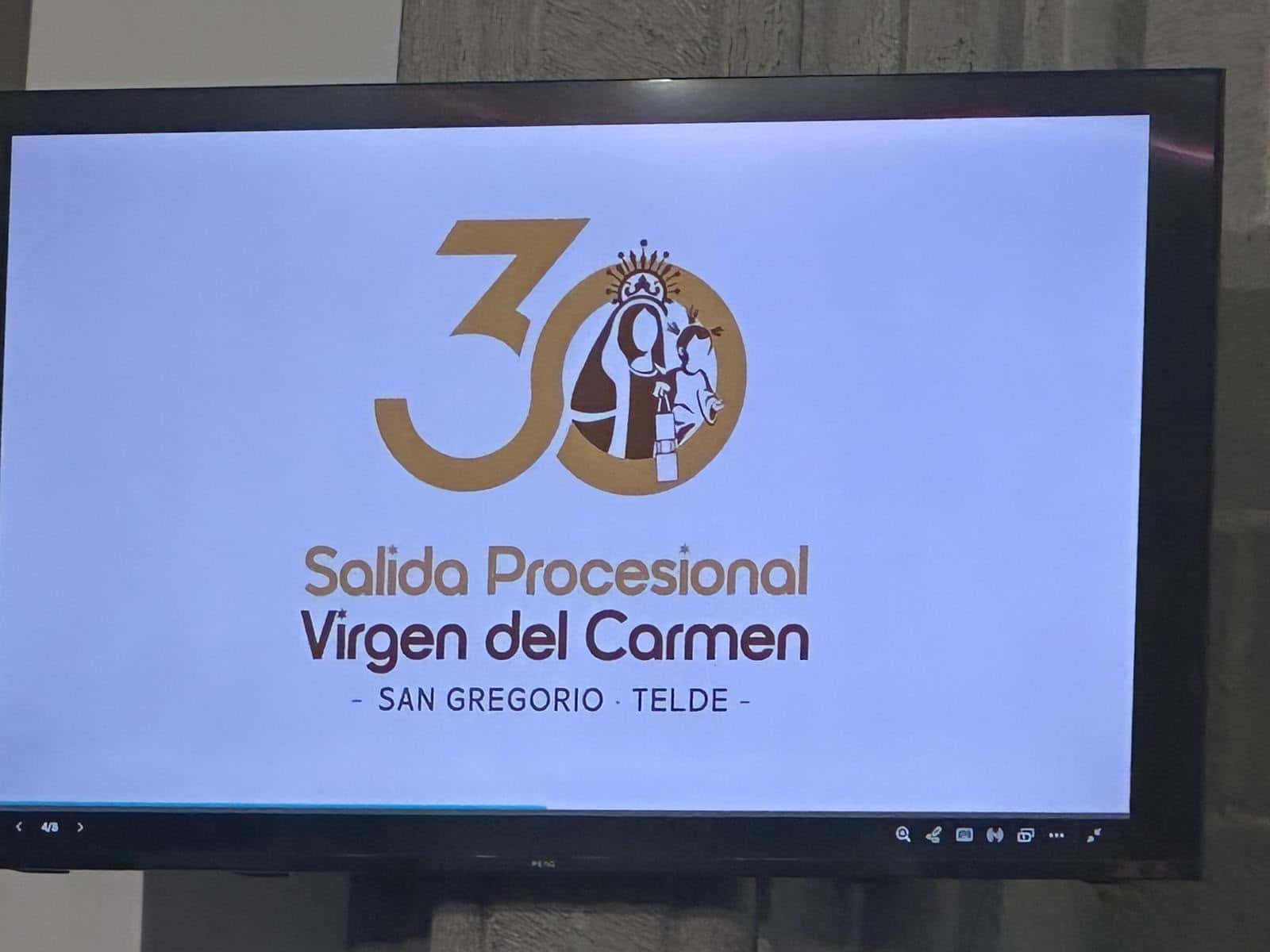 Presentación del logotipo conmemorativo del trigésimo aniversario de la primera salida procesional de la Virgen del Carmen