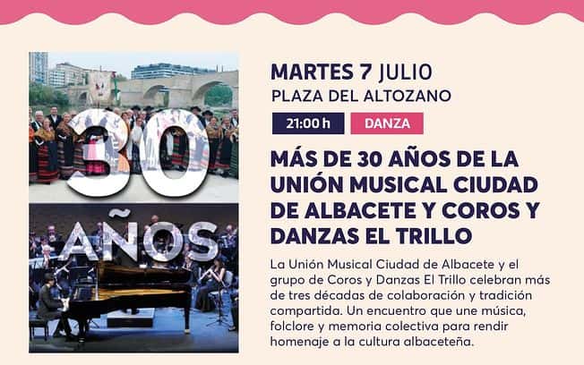 Más de 30 años de la Unión Musical Ciudad de Albacete y Coros y Danzas El Trillo