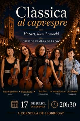 Classica al Capvespre: Cordes i clarinet. Mozart, llum i emocio